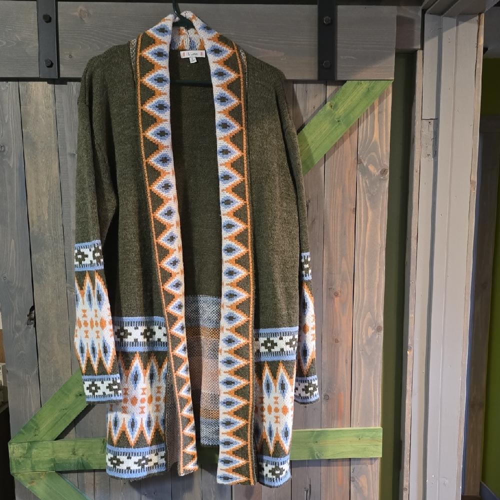Love Olive and Orange Knit Sweater